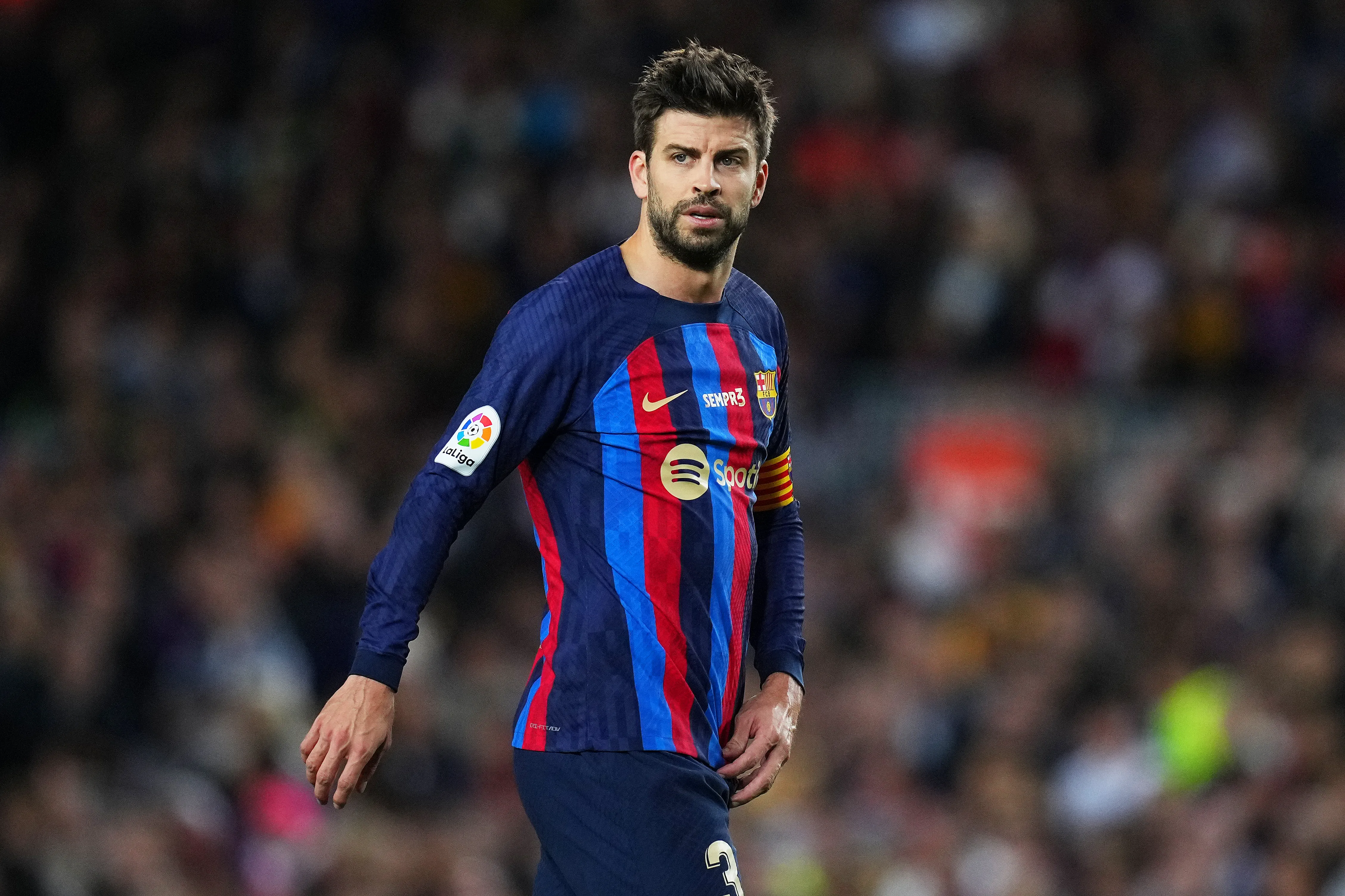 Alex Caparros/Getty Images – Gerard Piqué em sua última temporada pelo Barcelona