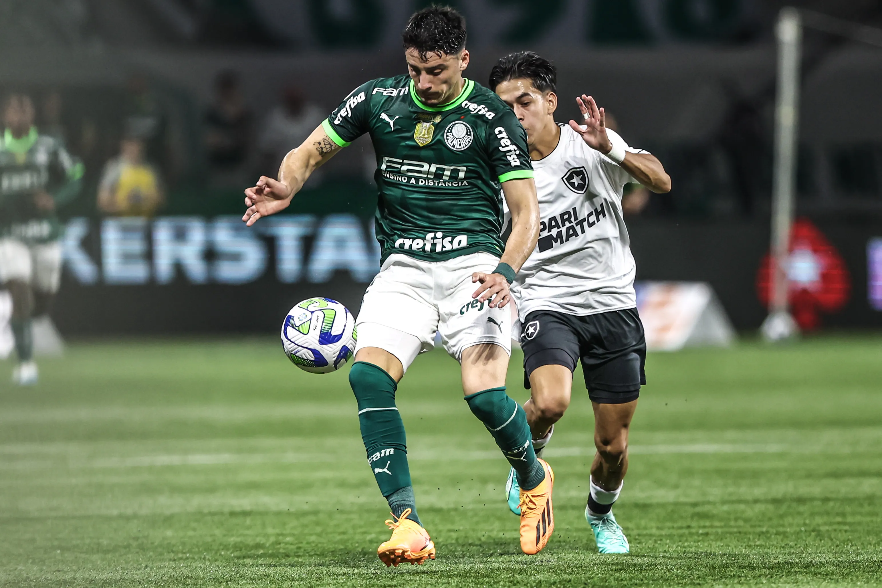 Palmeiras x Botafogo durante o primeiro turno do Brasileirão. Foto: Marcello Zambrana/AGIF