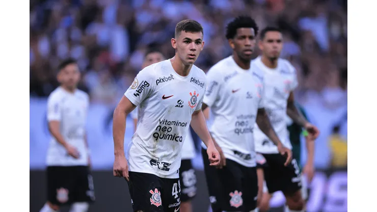 Gabriel Moscardo jogador do Corinthians durante partida contra o Palmeiras no estadio Arena Corinthians Foto: Ettore Chiereguini/AGIF