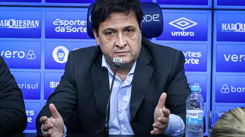 RS – PORTO ALEGRE – 29/06/2023 – GREMIO, COLETIVA DO PRESIDENTE ALBERTO GUERRA – Alberto Guerra presidente do Gremio durante em coletiva de imprensa realizada no CT Luiz Carvalho. Foto: Maxi Franzoi/AGIF
