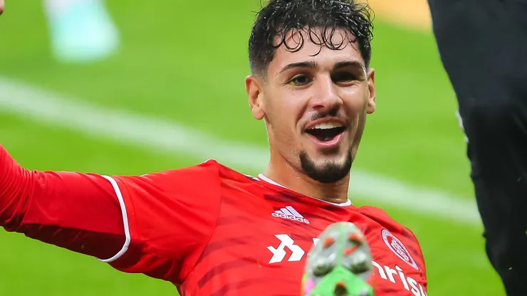 Johnny comemora seu gol durante partida contra o Vitoria no estádio Beira-Rio pelo campeonato Copa do Brasil 2021. Foto: Pedro H. Tesch/AGIF