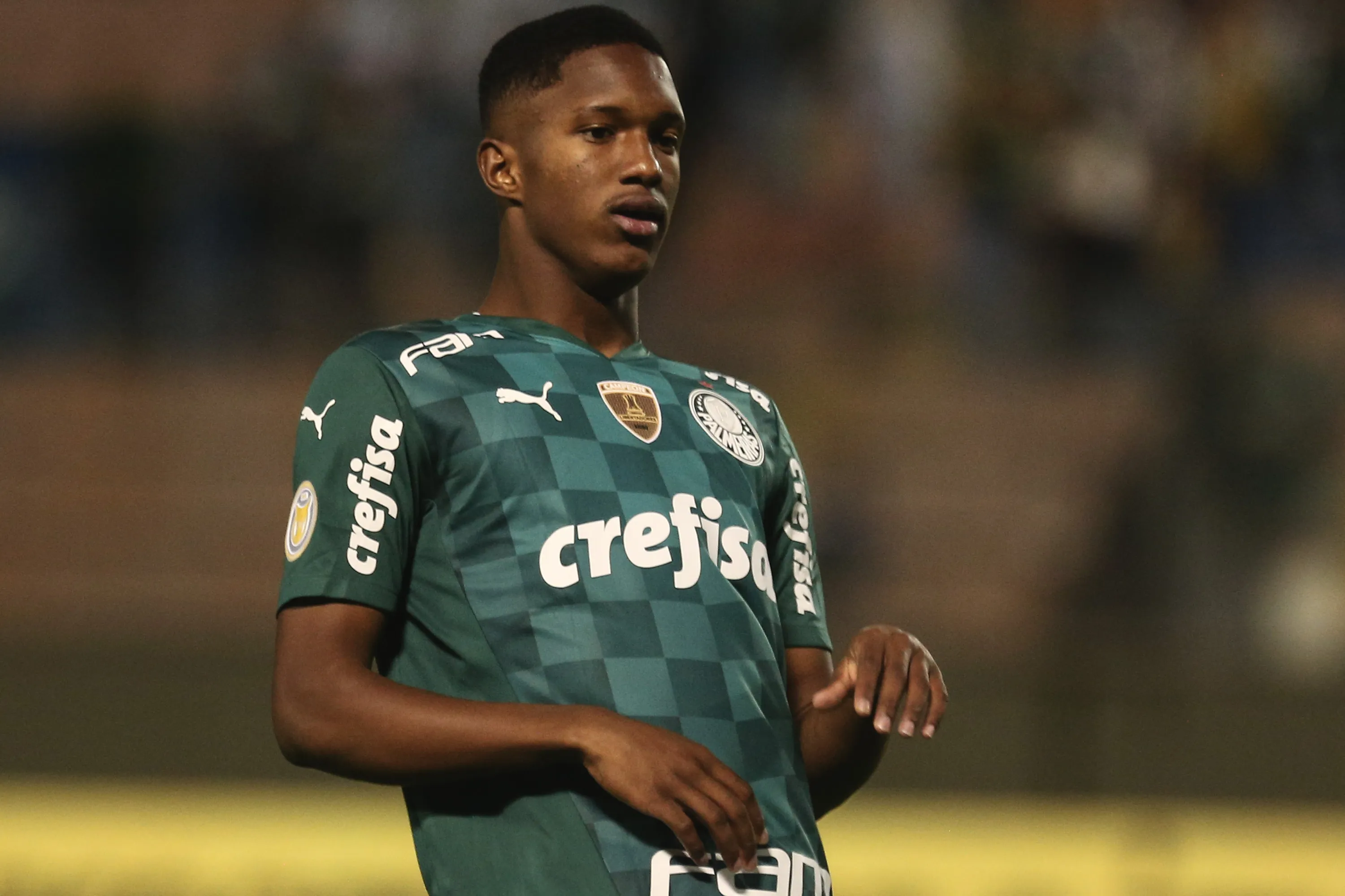 Vitinho jogador do Palmeiras durante partida contra o Ceara na Arena Barueri pelo campeonato Brasileiro A 2021. Foto: Ettore Chiereguini/AGIF