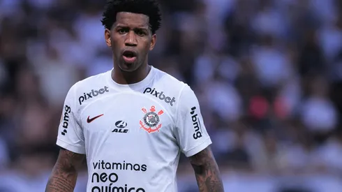 Gil jogador do Corinthians durante partida contra o Palmeiras no estadio Arena Corinthians pelo campeonato Brasileiro A 2023. Foto: Ettore Chiereguini/AGIF