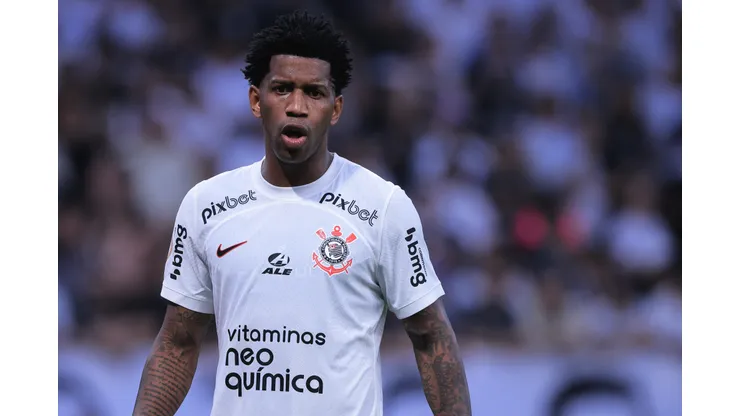 Gil jogador do Corinthians durante partida contra o Palmeiras no estadio Arena Corinthians pelo campeonato Brasileiro A 2023. Foto: Ettore Chiereguini/AGIF