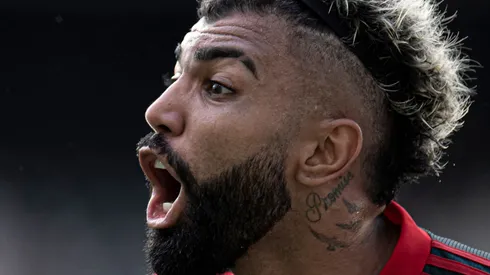 Gabigol durante partida contra o Fluminense no estádio Engenhão pelo campeonato Carioca 2022. Foto: Jorge Rodrigues/AGIF