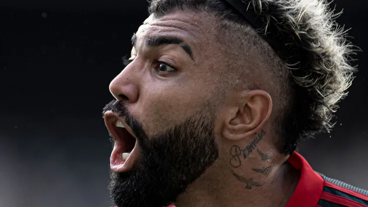 Gabigol durante partida contra o Fluminense no estádio Engenhão pelo campeonato Carioca 2022. Foto: Jorge Rodrigues/AGIF