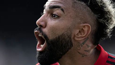 Gabigol jogador do Flamengo durante partida contra o Fluminense no estádio Engenhão pelo campeonato Carioca 2022. Foto: Jorge Rodrigues/AGIF