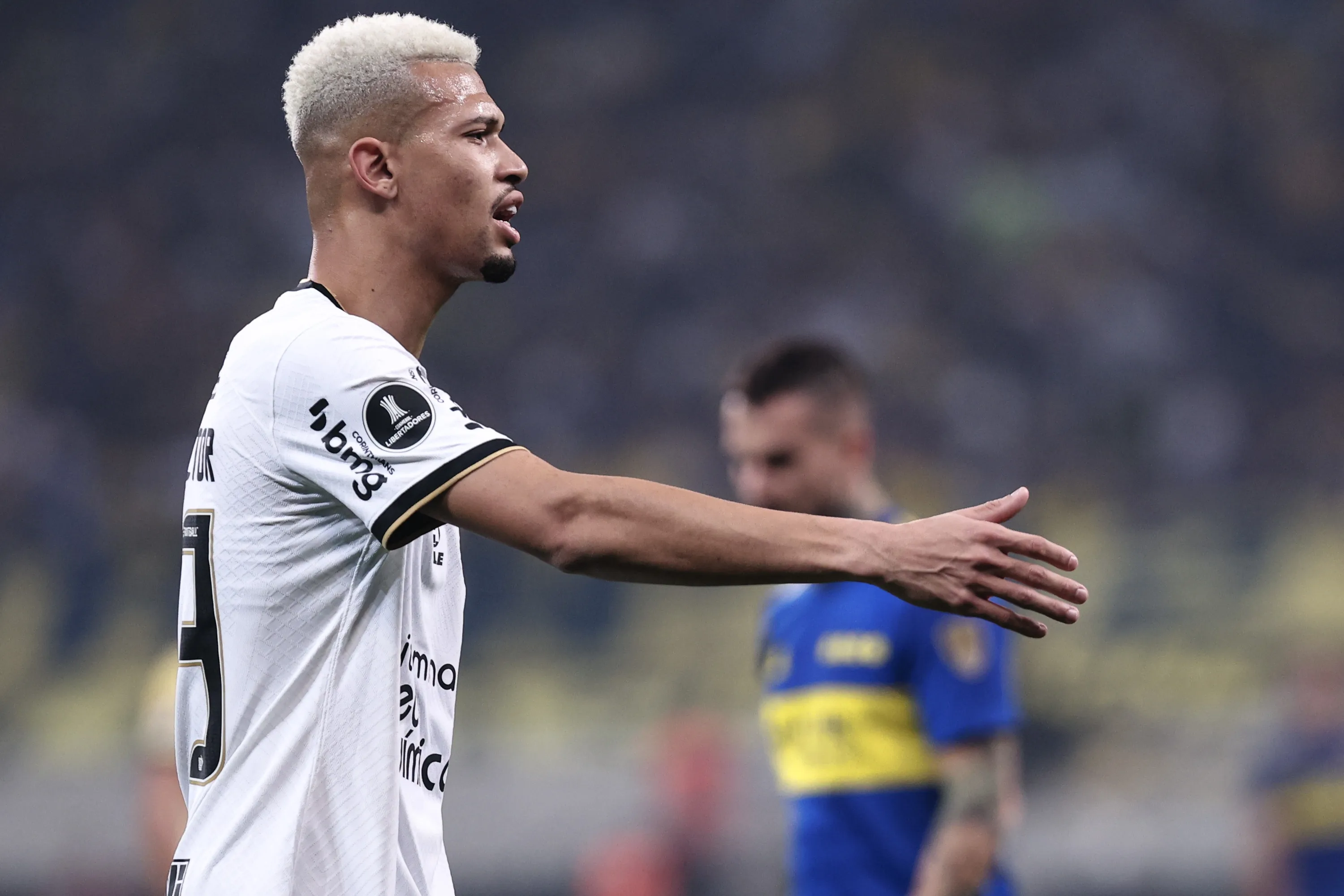 Joao Victor durante partida contra o Boca Juniors no estadio Arena Corinthians pelo campeonato Copa Libertadores 2022. Foto: Ettore Chiereguini/AGIF