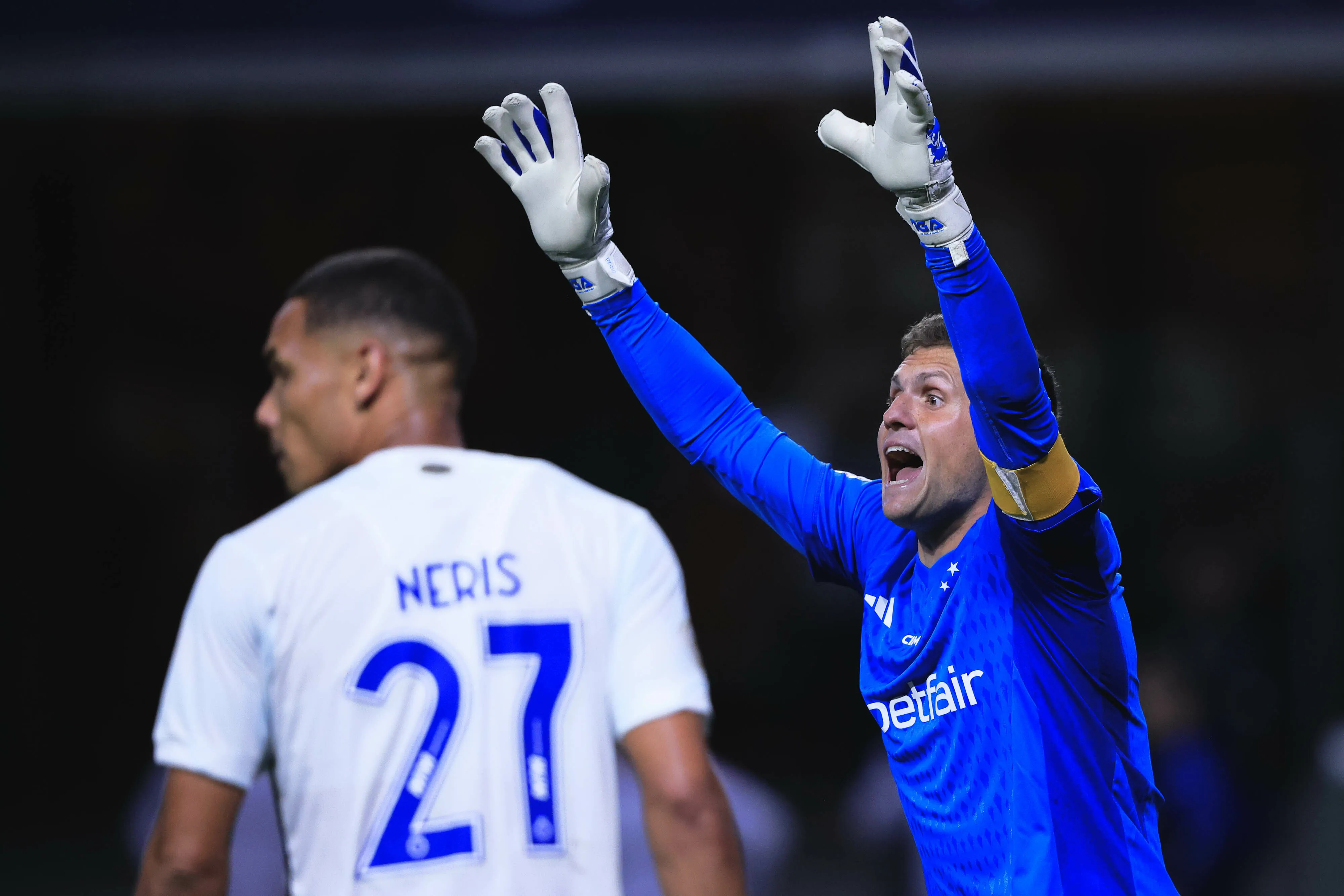 Rafael goleiro do Cruzeiro durante partida contra o Palmeiras no estadio Arena Allianz Parque pelo campeonato Brasileiro A 2023. Foto: Ettore Chiereguini/AGIF