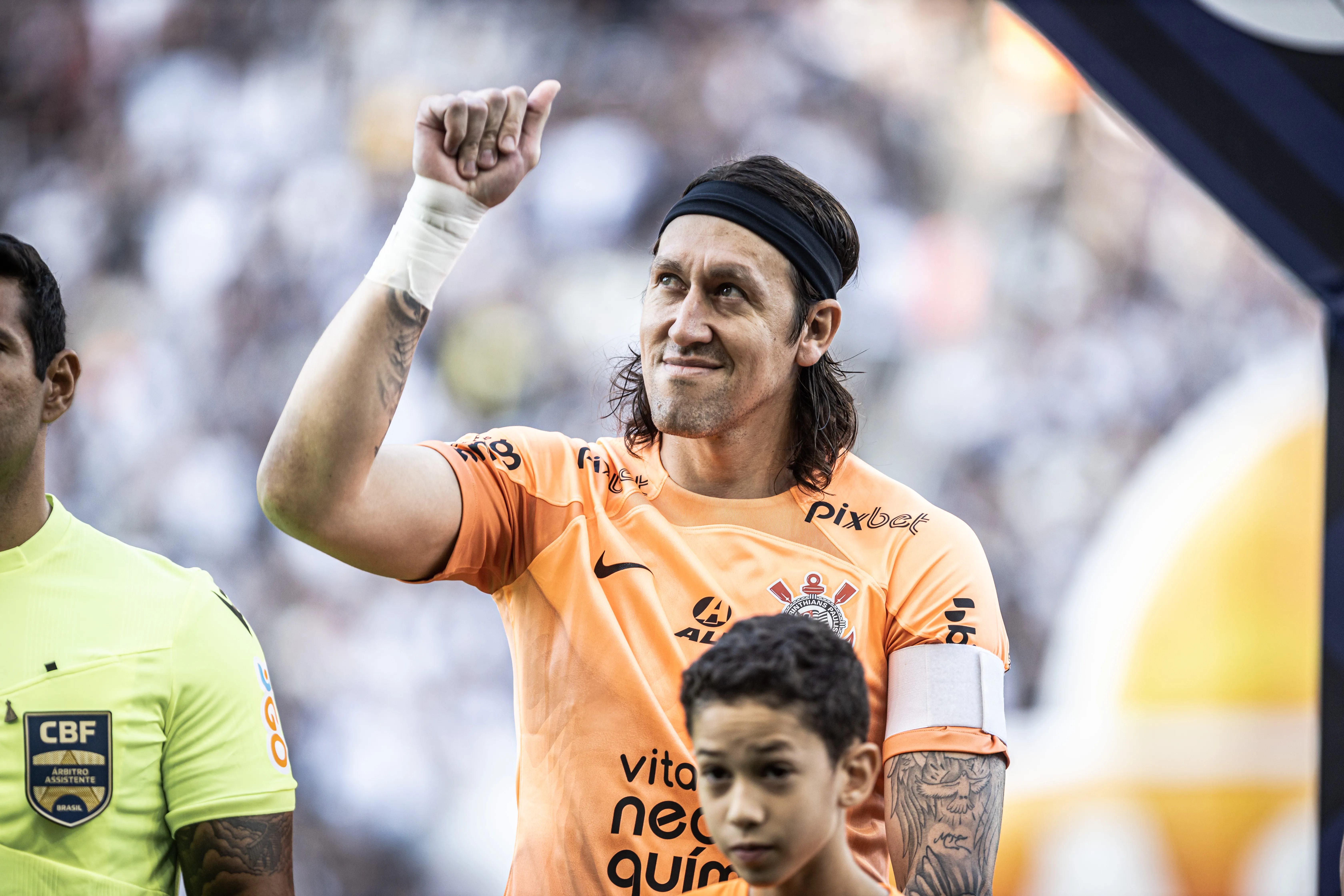 Cassio jogador do Corinthians durante partida contra o Sao Paulo no estadio Arena Corinthians pelo campeonato BRASILEIRO A 2023. Foto: Abner Dourado/AGIF