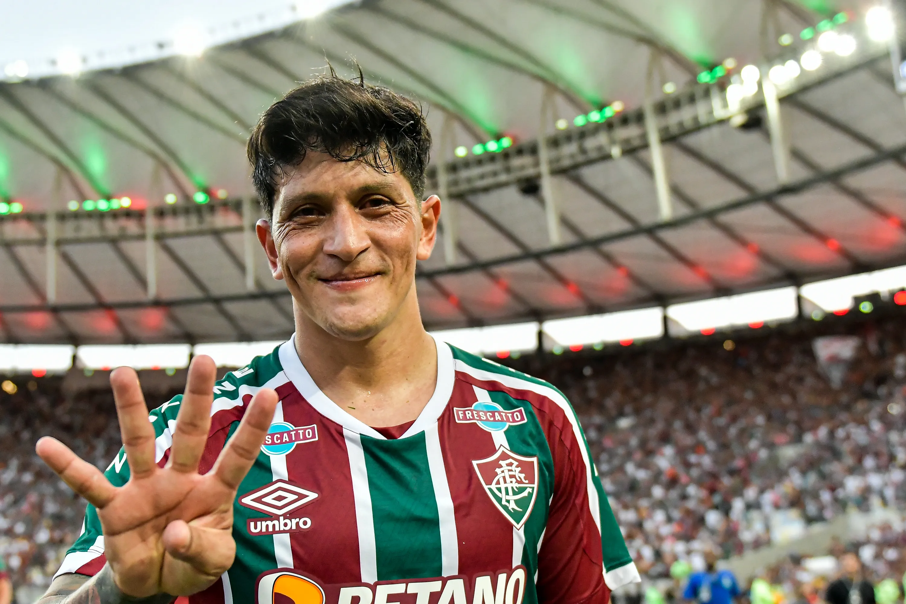 German Cano comemora vitoria ao final da partida contra o Volta Redonda no estadio Maracana pelo campeonato Carioca 2023. Foto: Thiago Ribeiro/AGIF