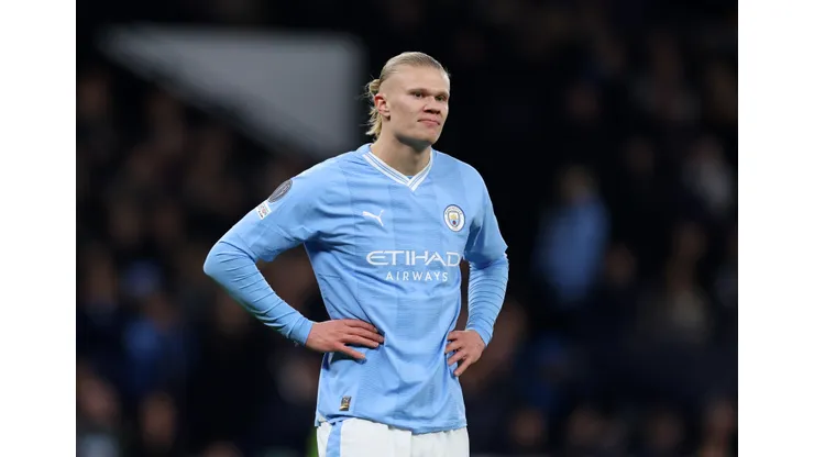 Erling Haaland, centroavante do Manchester City. Foto: Catherine Ivill/Getty Images