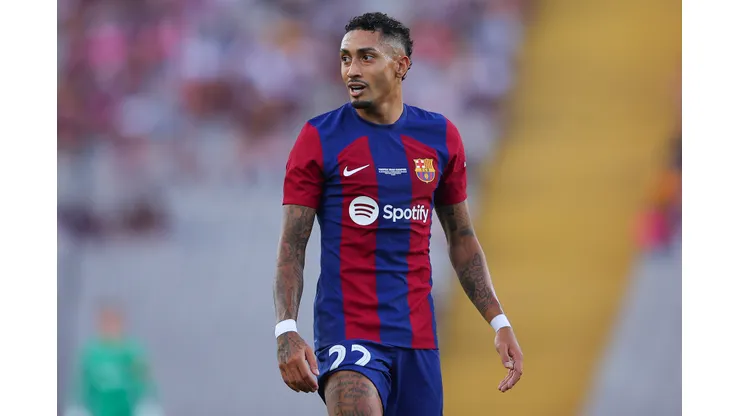 Raphinha, atacante do Barcelona. Foto: Eric Alonso/Getty Images