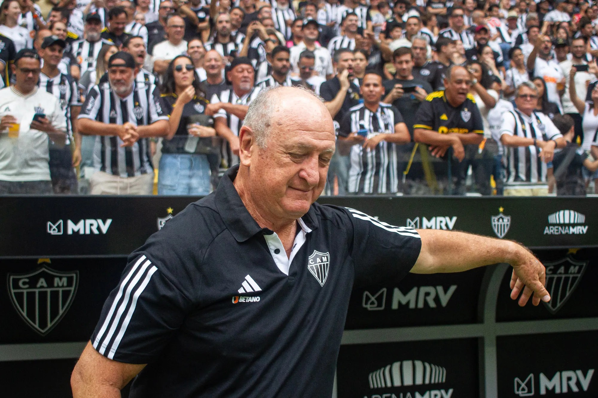 Felipão, tecnico do Atletico-MG durante partida contra o Gremio. Foto: Fernando Moreno/AGIF