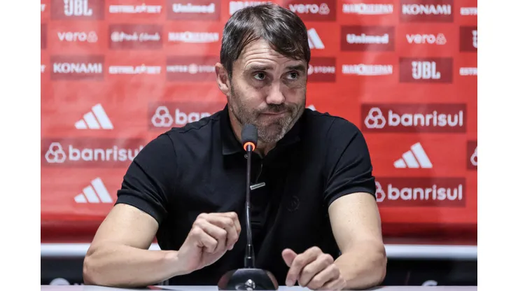 Eduardo Coudet tecnico do Internacional durante entrevista coletiva apos a partida contra o Athletico-PR no estadio Arena da Baixada pelo campeonato Brasileiro A 2023. Robson Mafra/AGIF