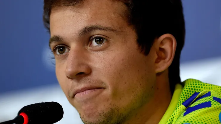 Bernard durante entrevista pela Seleção Brasileira. Foto Buda Mendes/Getty Images
