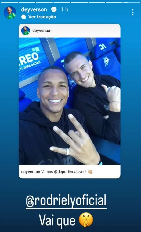 Reprodução dos storys do Deyverson