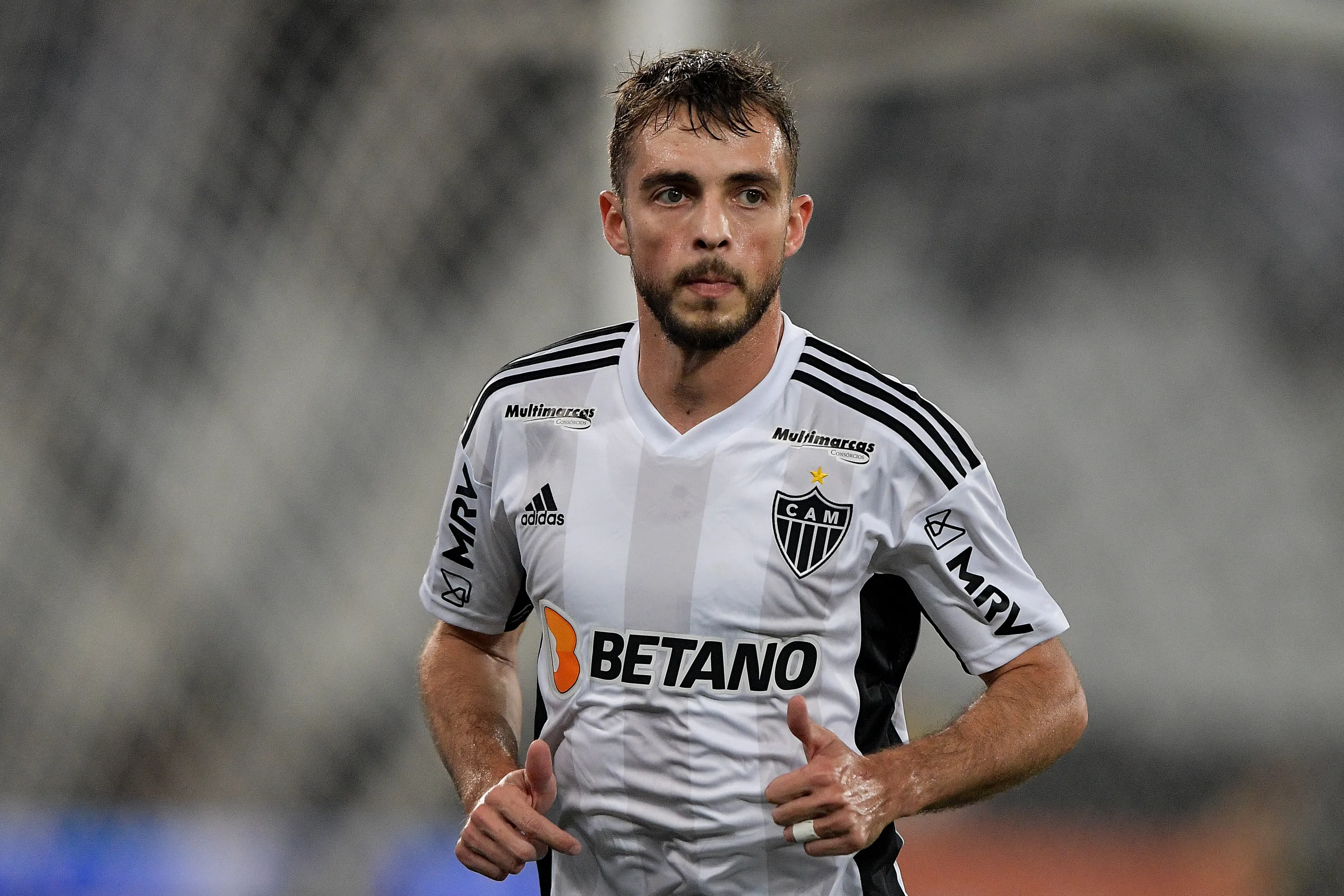 Hyoran jogador do Atletico-MG durante partida contra o Botafogo no estádio Engenhão pelo campeonato BRASILEIRO A 2023. Foto: Thiago Ribeiro/AGIF