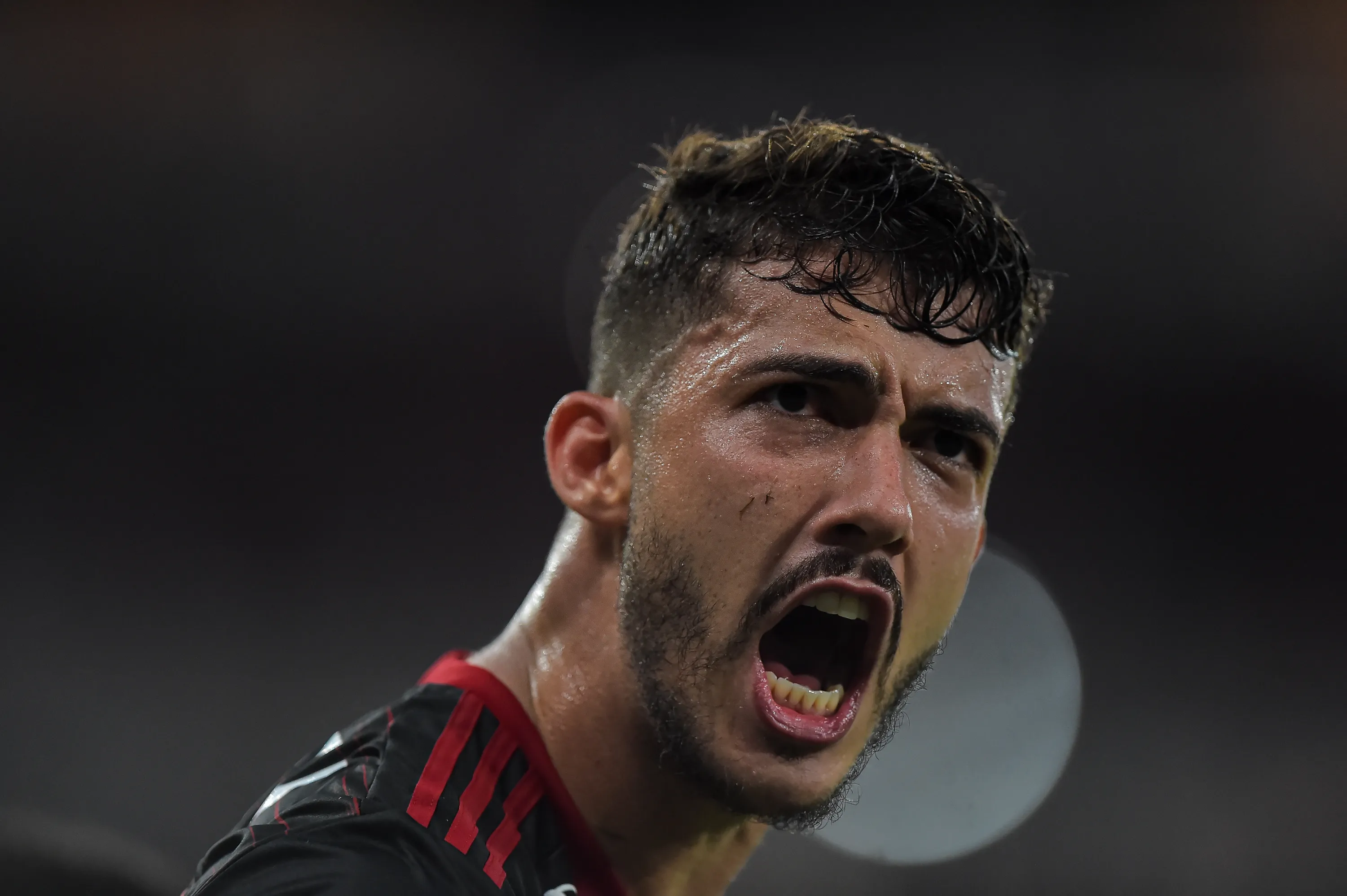 Gustavo Henrique jogador do Flamengo comemora seu gol durante partida contra o Barcelona-EQU no estadio Maracana pelo campeonato Libertadores 2020. Foto: Thiago Ribeiro/AGIF