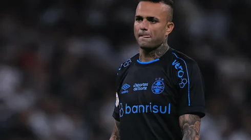Luan jogador do Grêmio durante partida contra o Corinthians no estádio Arena Corinthians pelo campeonato Brasileiro A 2023. Foto: Ettore Chiereguini/AGIF