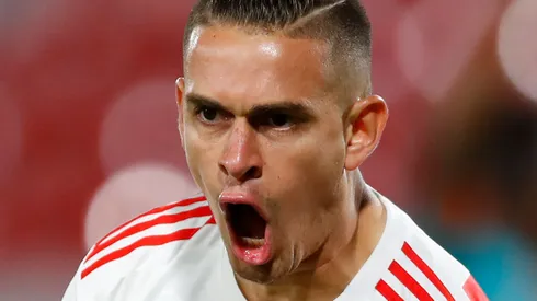 Borré comemorando gol pelo River. Foto Agustin Marcarian-Pool/Getty Images