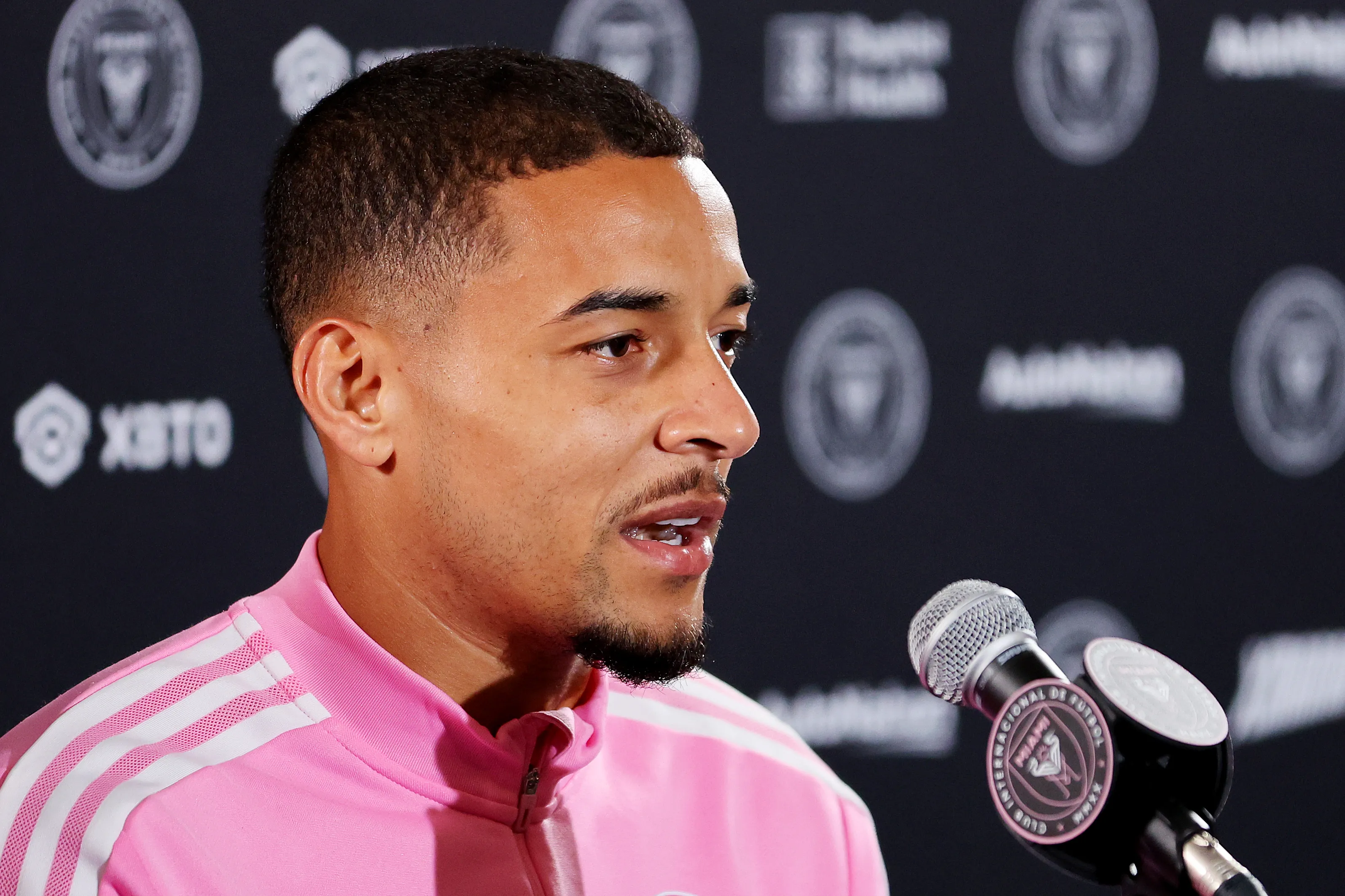 Gregore durante coletiva no Inter Miami CF. Foto Michael Reaves/Getty Images