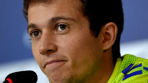 TERESOPOLIS, BRAZIL – JULY 06: Bernard speaks during a press conference of the Brazilian national football team at the squad's Granja Comary training complex, on July 06, 2014 in Teresopolis, 90 km from downtown Rio de Janeiro, Brazil. (Photo by Buda Mendes/Getty Images)