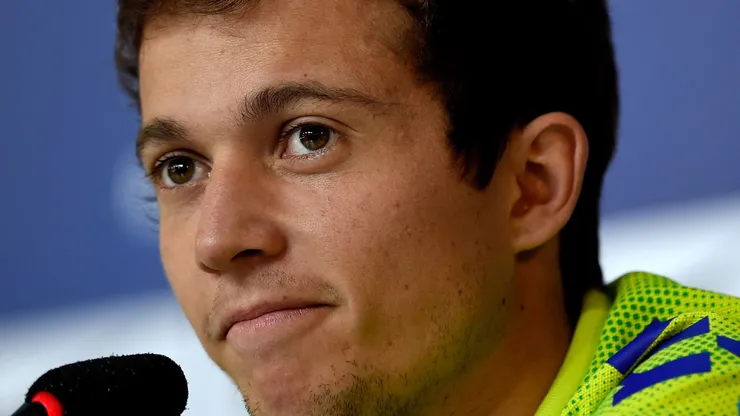 TERESOPOLIS, BRAZIL - JULY 06: Bernard speaks during a press conference of the Brazilian national football team at the squad's Granja Comary training complex, on July 06, 2014 in Teresopolis, 90 km from downtown Rio de Janeiro, Brazil. (Photo by Buda Mendes/Getty Images)