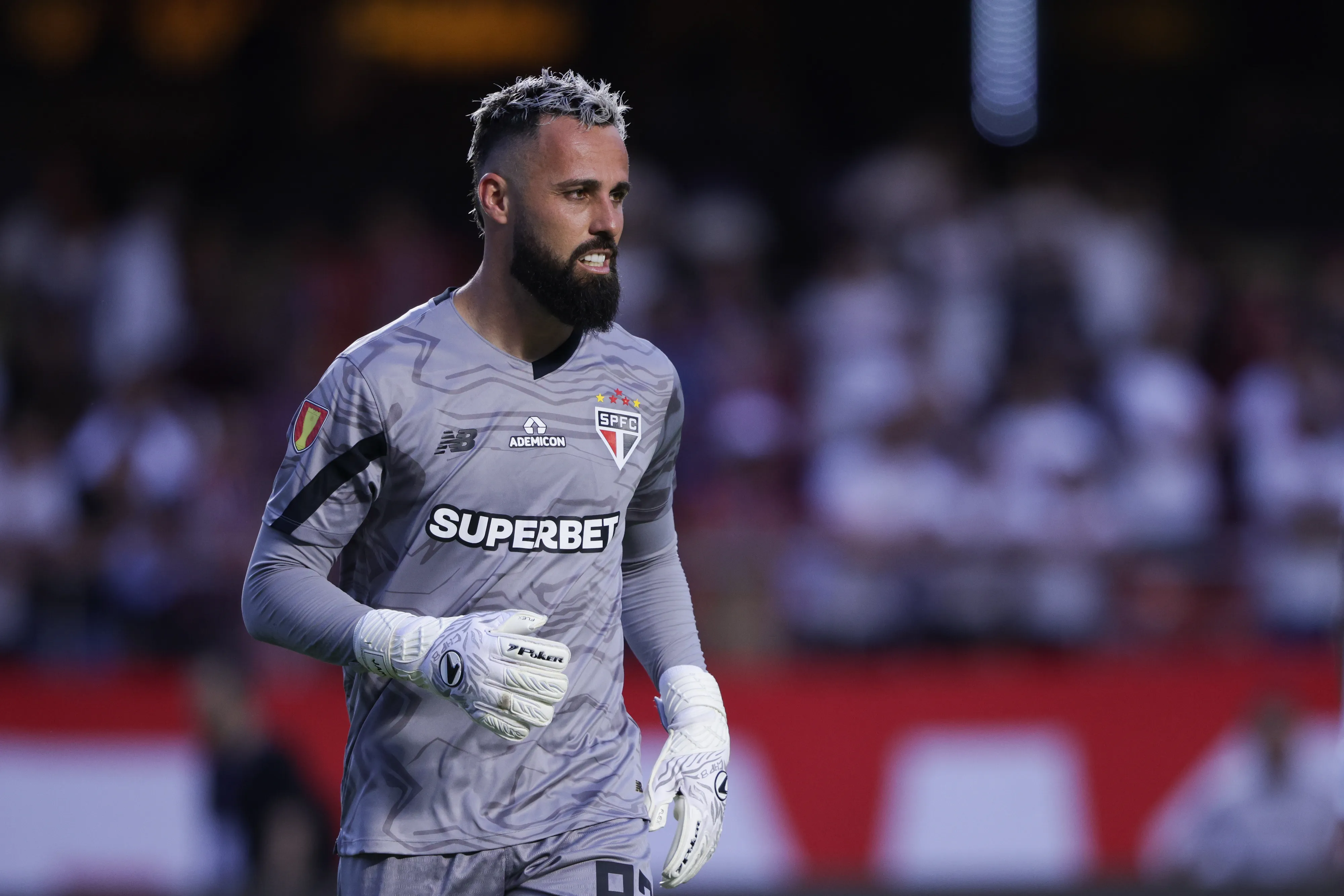 Jandrei goleiro do São Paulo durante partida contra o Portuguesa no Morumbi pelo campeonato Paulista 2024. Foto: Ettore Chiereguini/AGIF