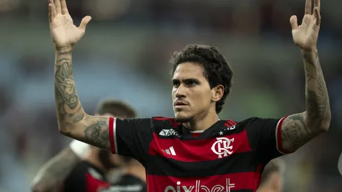 Pedro jogador do Flamengo comemora seu gol durante partida contra o Boavista no estadio Maracana pelo campeonato Carioca 2024. Foto: Jorge Rodrigues/AGIF