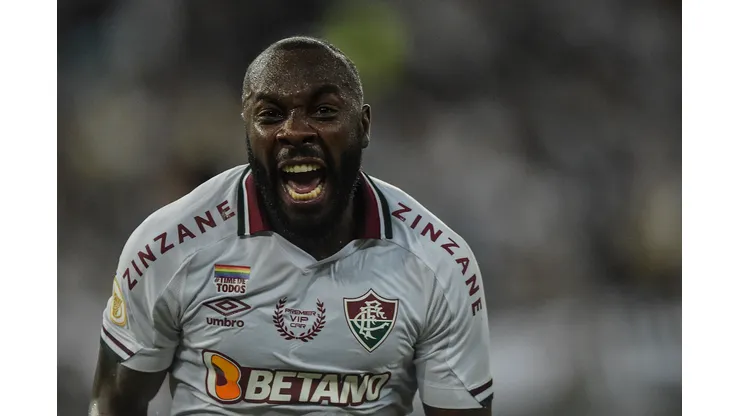 RJ - Rio de Janeiro - 26/06/2022 - BRASILEIRO A 2022, BOTAFOGO X FLUMINENSE - Manoel jogador do Fluminense comemora seu gol durante partida contra o Botafogo no estadio Engenhao pelo campeonato Brasileiro A 2022. Foto: Thiago Ribeiro/AGIF