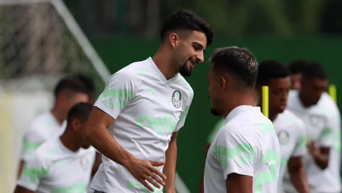 Flaco López treinando no Palmeiras – Foto: Cesar Greco/Palmeiras