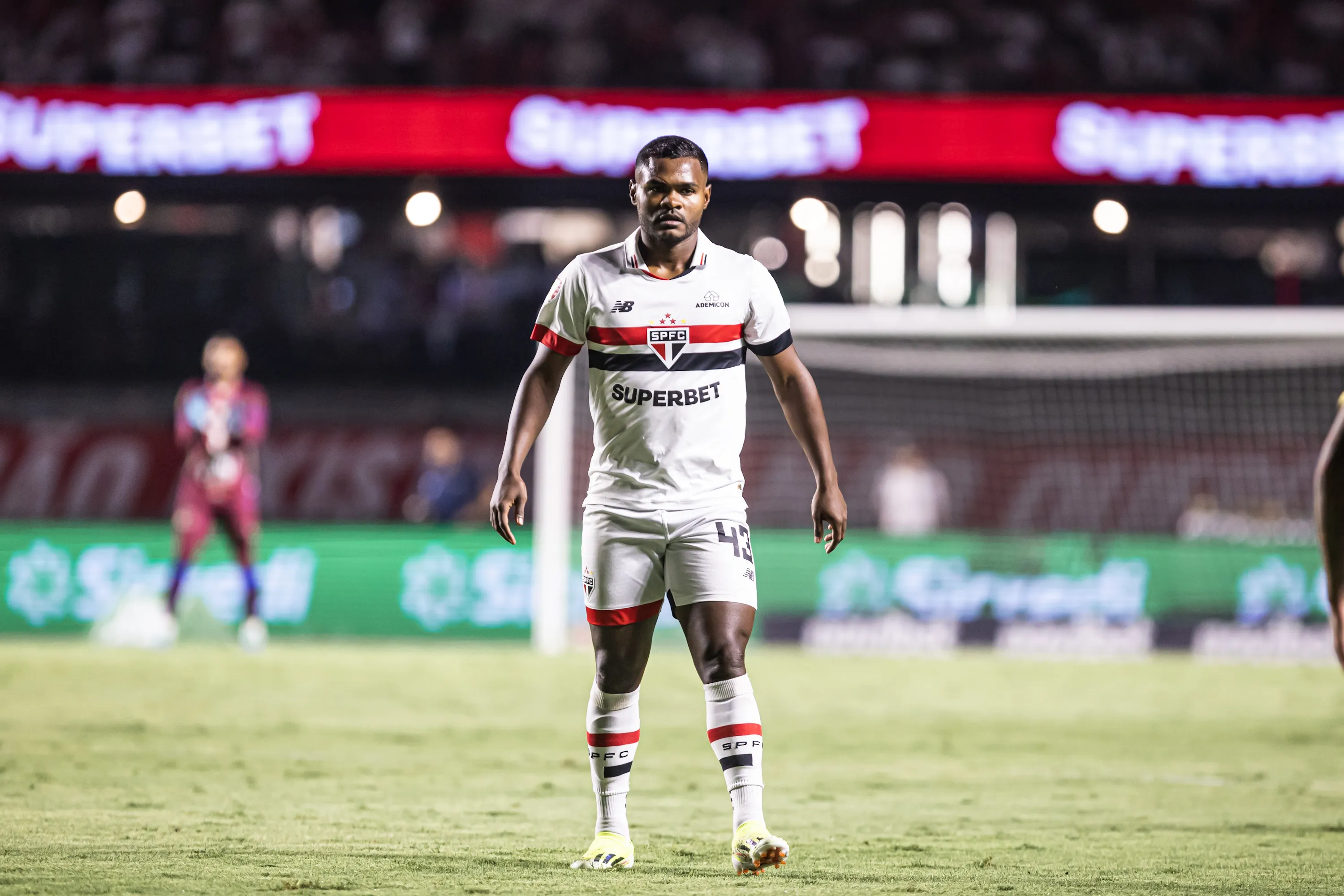Nikao jogador do São Paulo durante partida contra o Agua Santa no estádio Morumbi pelo campeonato Paulista 2024. Foto: Abner Dourado/AGIF
