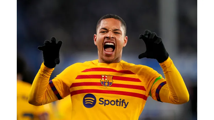 Vitor Roque, atacante do Barcelona. Foto: Juan Manuel Serrano Arce/Getty Images