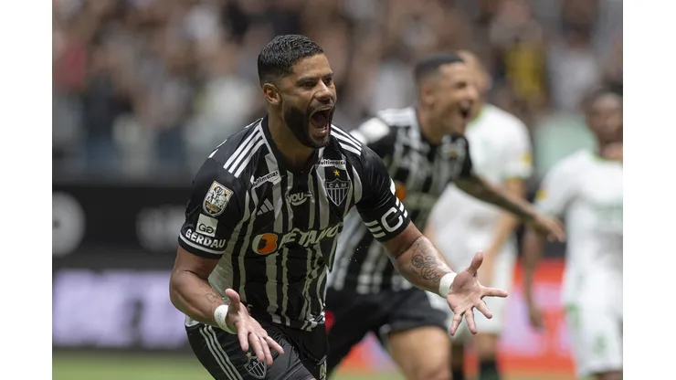 Hulk jogador do Atletico comemora seu gol durante partida contra o America-MG no estadio Arena MRV pelo campeonato Mineiro 2024. Alessandra Torres/AGIF