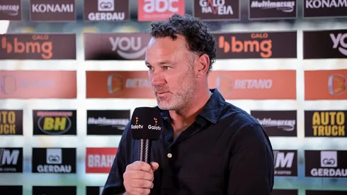 Milito foi apresentado oficialmente na Arena MRV. Foto: Pedro Souza / Atlético