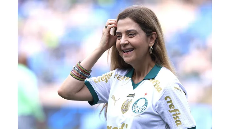 SP - BARUERI - 09/03/2024 - PAULISTA 2024, PALMEIRAS X BOTAFOGO-SP - leila pereira presidente do Palmeiras antes da partida contra o Botafogo-SP no estadio Arena Barueri pelo campeonato Paulista 2024. Foto: Marcello Zambrana/AGIF