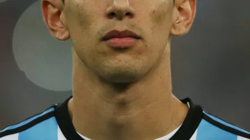 Di Maria da Argentina durante a execucao do hino nacional antes da partida contra a Bosnia no estadio Maracana pela Copa do Mundo 2014. Atleta é cotado no São Paulo. Foto: Fernando Soutello/AGIF