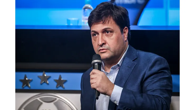 RS - Porto Alegre - 08/12/2022 - GREMIO, COLETIVA DE IMPRENSA - Alberto Guerra presidente do Gremio durante em coletiva de imprensa realizada no Arena do Gremio. Foto: Fernando Alves/AGIF