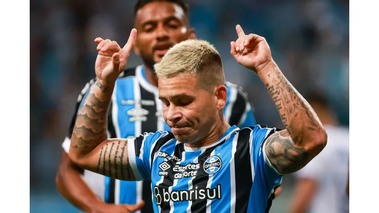Soteldo comemorando gol na partida contra o São José no Campeonato Gaúcho de 2024.