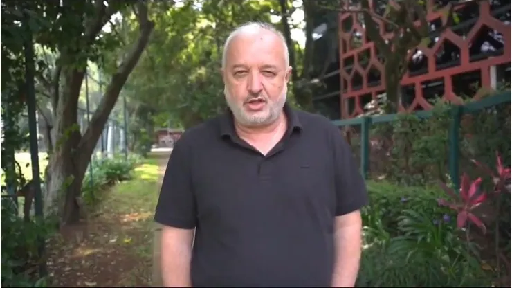 Belmonte gravou vídeo se retratando com Abel Ferreira. Foto: Reprodução Redes Sociais