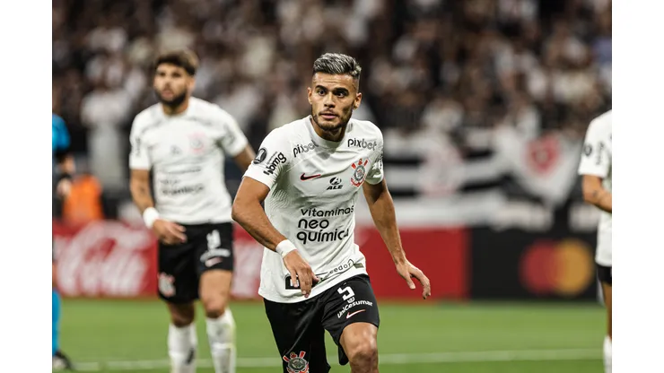 Fausto Vera jogador do Corinthians durante partida contra o Argentinos Juniors no estadio Arena Corinthians pelo campeonato Libertadores 2023. Atleta deve ganhar minutagem no Timão. Foto: Abner Dourado/AGIF