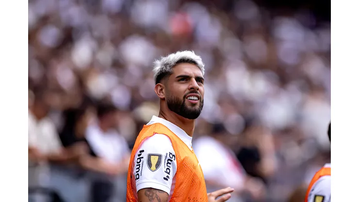 Yuri Alberto jogador do Corinthians durante partida contra o Novorizontino no estádio Arena Corinthians pelo campeonato Paulista 2024. Atacante vem sofrendo no Timão. Foto: Leonardo Lima/AGIF