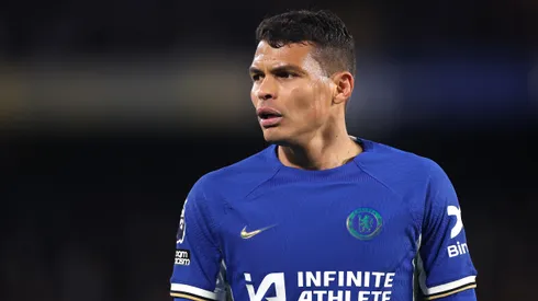 LONDON, ENGLAND – APRIL 15: Thiago Silva of Chelsea during the Premier League match between Chelsea FC and Everton FC at Stamford Bridge on April 15, 2024 in London, England. (Photo by Alex Pantling/Getty Images) (Photo by Alex Pantling/Getty Images)