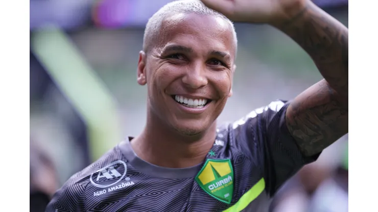 Deyverson jogador do Cuiaba durante partida contra o Palmeiras no estadio Arena Allianz Parque pelo campeonato BRASILEIRO A 2023. Torcedores pediram o centroavante. Foto: Ettore Chiereguini/AGIF