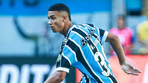 Gustavo Nunes jogador do Grêmio durante partida contra o Guarany de Bagé no estádio Arena do Grêmio pelo campeonato Gaúcho 2024.