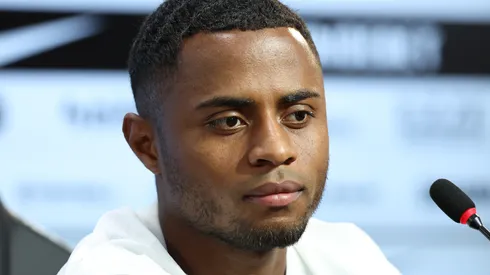Diego Palacios durante sua apresentação oficial como jogador do Corinthians em coletiva de imprensa realizada no CT Joaquim Grava.