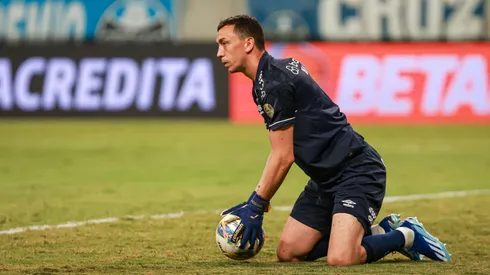 Agustin Marchesin goleiro do Gremio durante partida contra o Juventude no estadio Arena do Gremio pelo campeonato Gaucho 2024. Atleta deve voltar a meta do time. Foto: Maxi Franzoi/AGIF