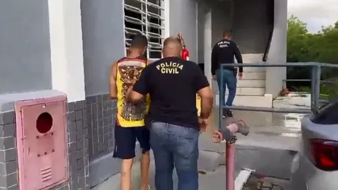 Presidente e vice da organizada Jovem do Leão foram presos nesta quarta. Foto: Reprodução Policia Civil