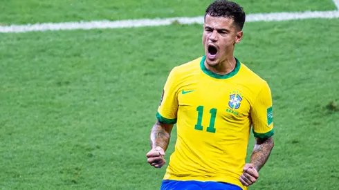 Coutinho jogador do Brasil comemora seu gol durante partida contra o Paraguai no estadio Mineirao pelo campeonato Eliminatorias Copa do Mundo 2022. Meia está próximo do Vasco da Gama.